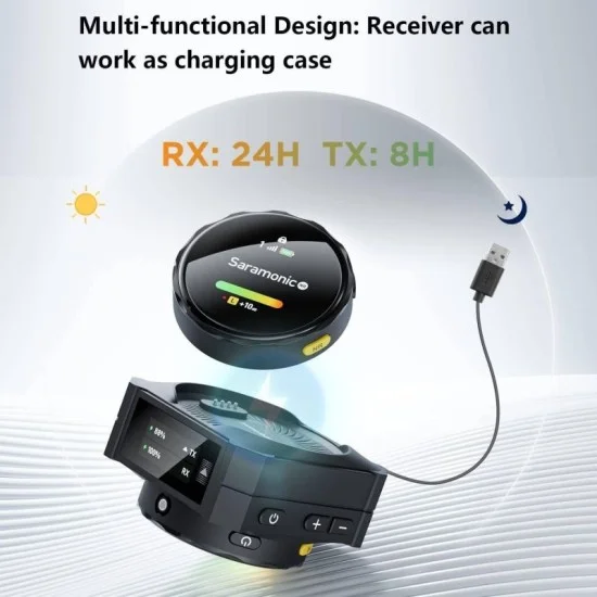 Saramonic Blink Me 2-Person Smart Wireless Mic System w/ Touchscreen, Customizable Transmitters & Recording